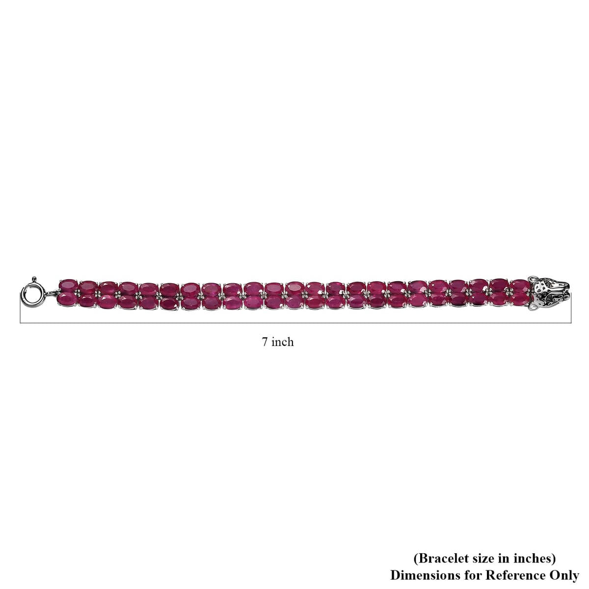 D’Joy Niassa Ruby (FF) and Black Diamond 31.80 ctw Bracelet in Rhodium Over Sterling Silver (6.50 In) image number 4