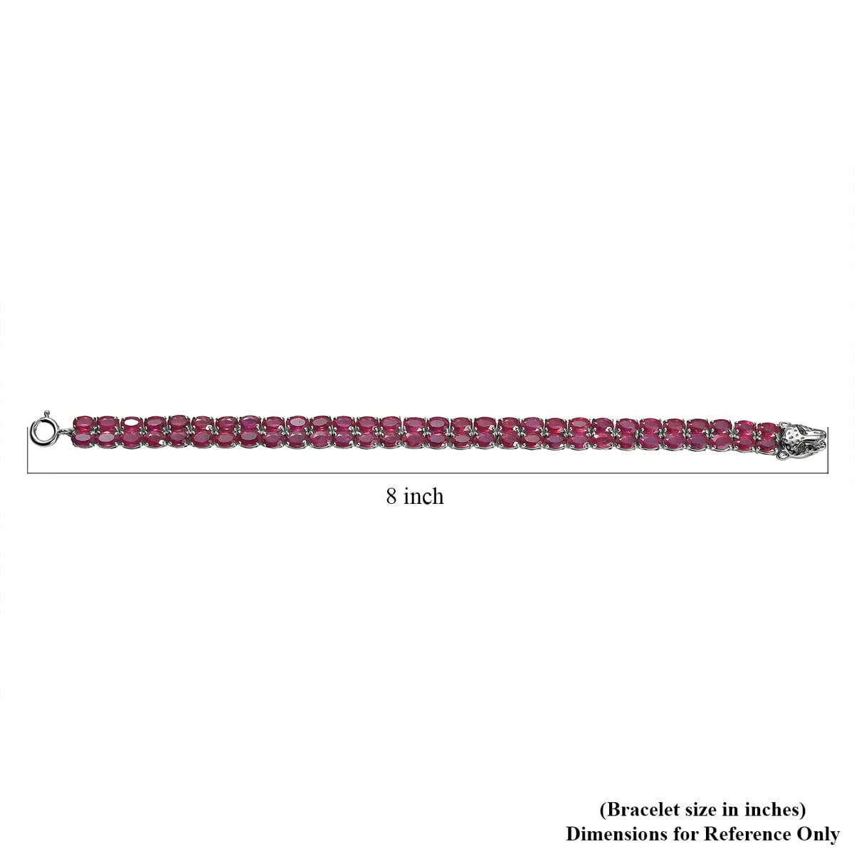 D’Joy Niassa Ruby (FF) and Black Diamond 40.10 ctw Bracelet in Rhodium Over Sterling Silver (8.00 In) image number 4