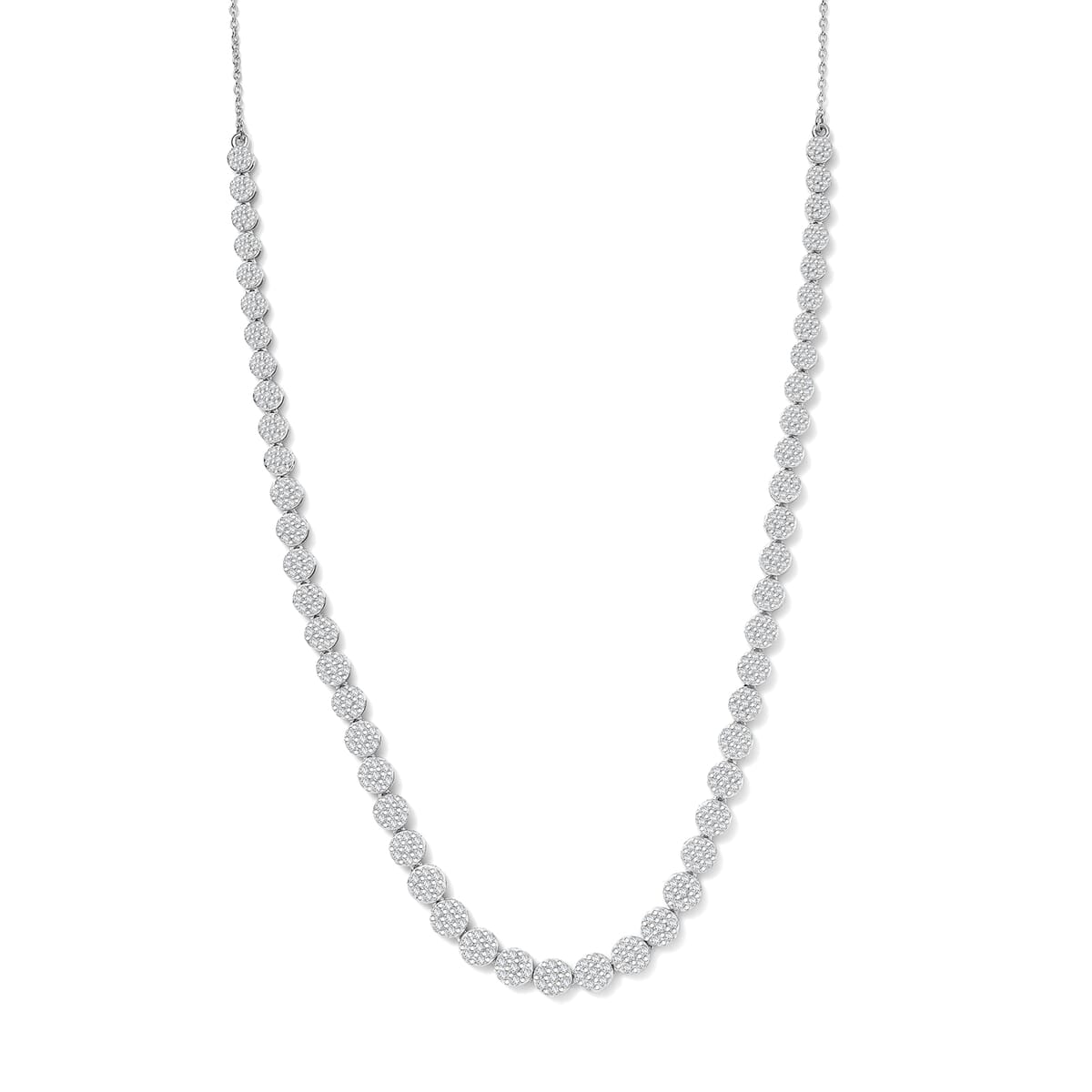 D’Joy Diamond 4.00 ctw Garland of Grace Necklace 18 Inches in Rhodium Over Sterling Silver (Del. in 10-12 Days) image number 0