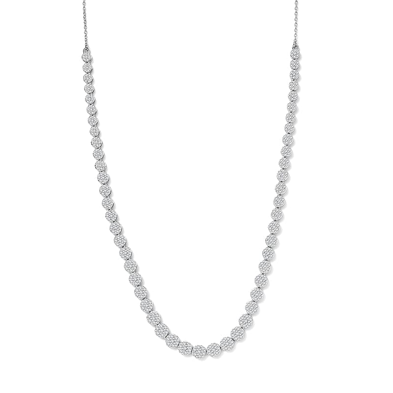 D'Joy Diamond 4.00 ctw Garland of Grace Necklace 18 Inches in Rhodium Over Sterling Silver