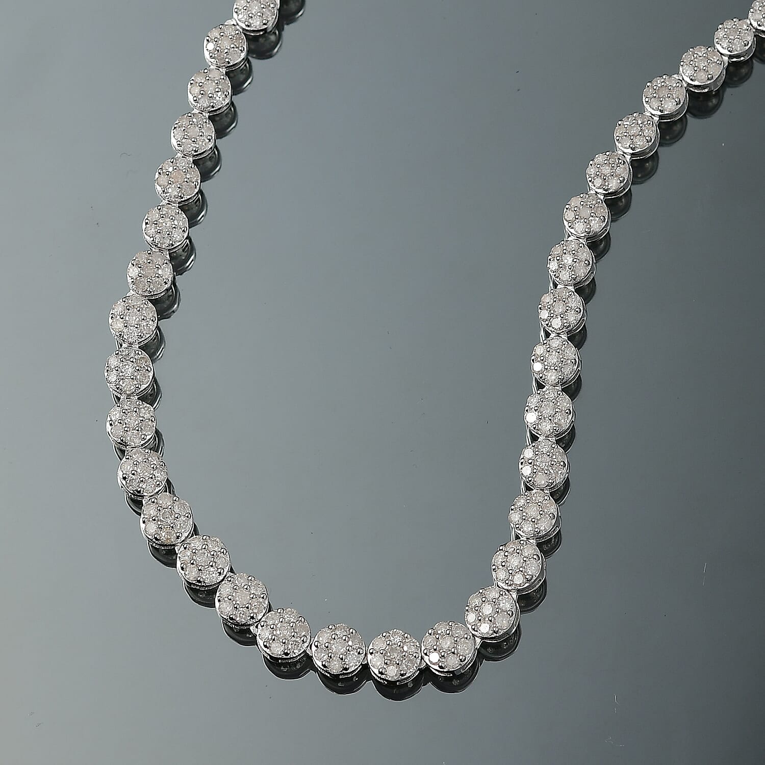 D'Joy Diamond 4.00 ctw Garland of Grace Necklace 18 Inches in Rhodium Over Sterling Silver