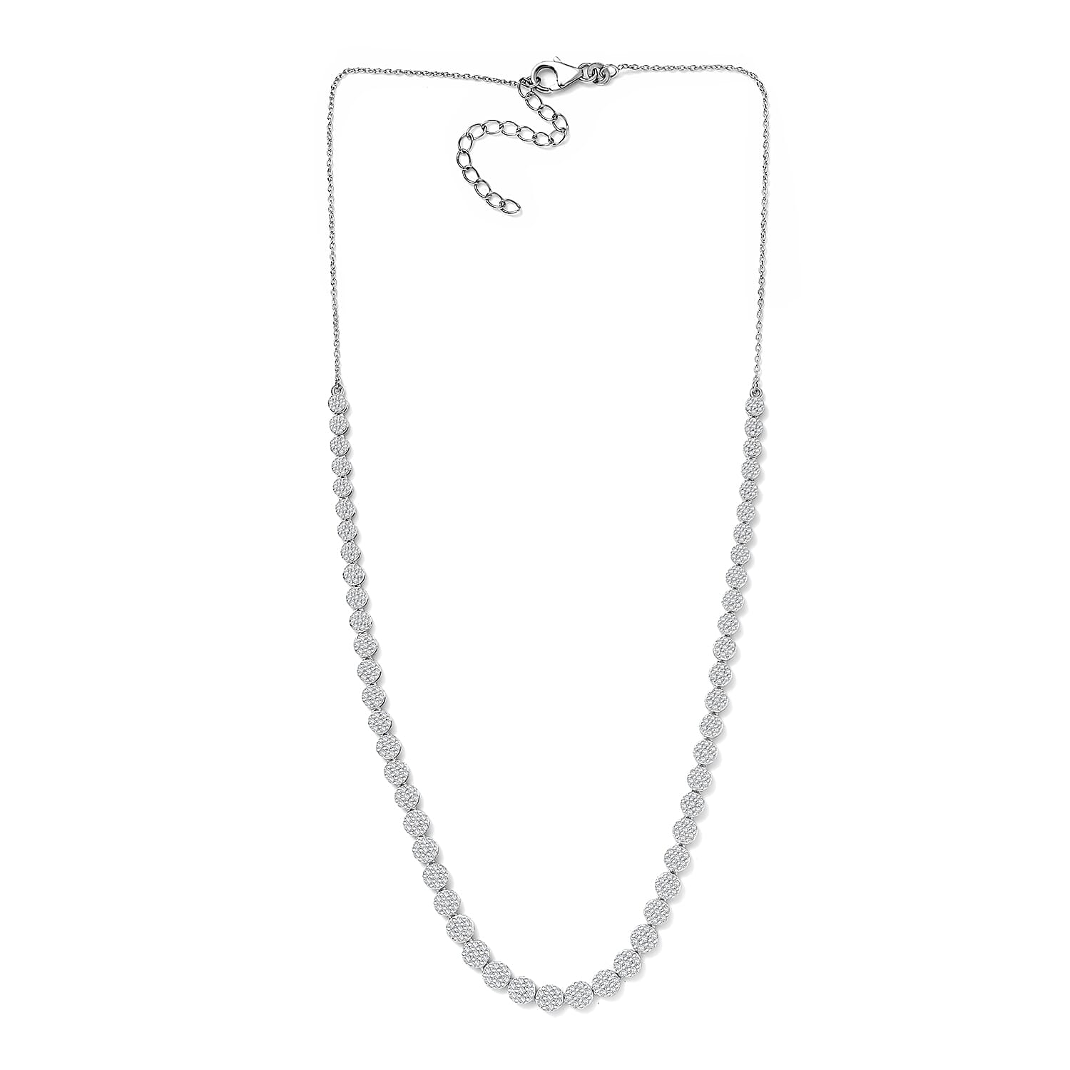 D'Joy Diamond 4.00 ctw Garland of Grace Necklace 18 Inches in Rhodium Over Sterling Silver