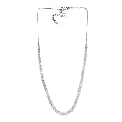 D'Joy Diamond 4.00 ctw Garland of Grace Necklace 18 Inches in Rhodium Over Sterling Silver