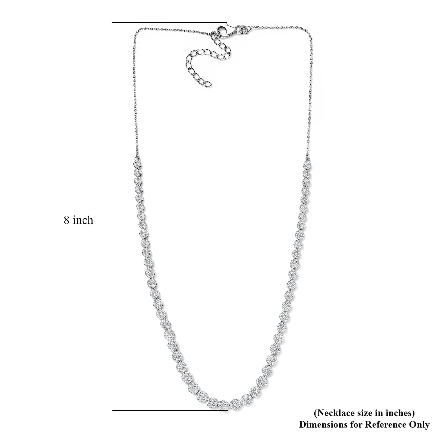 D'Joy Diamond 4.00 ctw Garland of Grace Necklace 18 Inches in Rhodium Over Sterling Silver