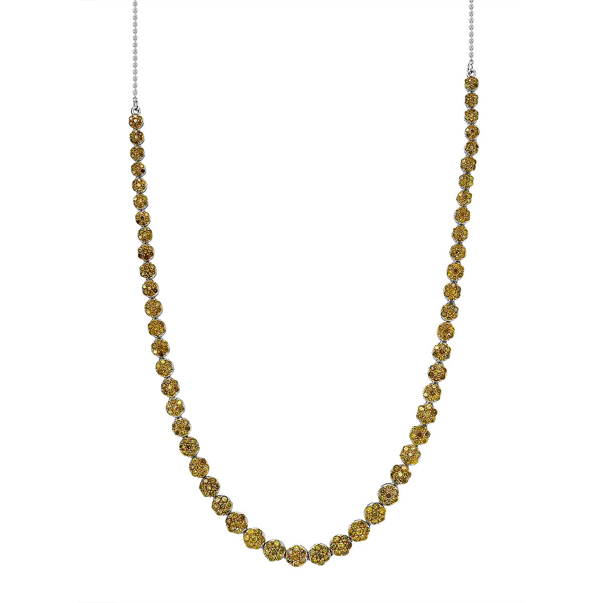 D'Joy Yellow Diamond 4.00 ctw Garland of Grace Necklace 18 Inches in Rhodium Over Sterling Silver image number 0