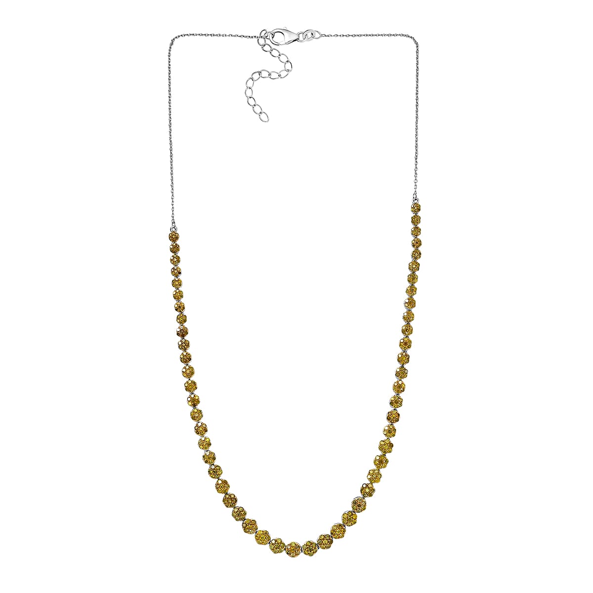 D'Joy Yellow Diamond 4.00 ctw Garland of Grace Necklace 18 Inches in Rhodium Over Sterling Silver image number 3