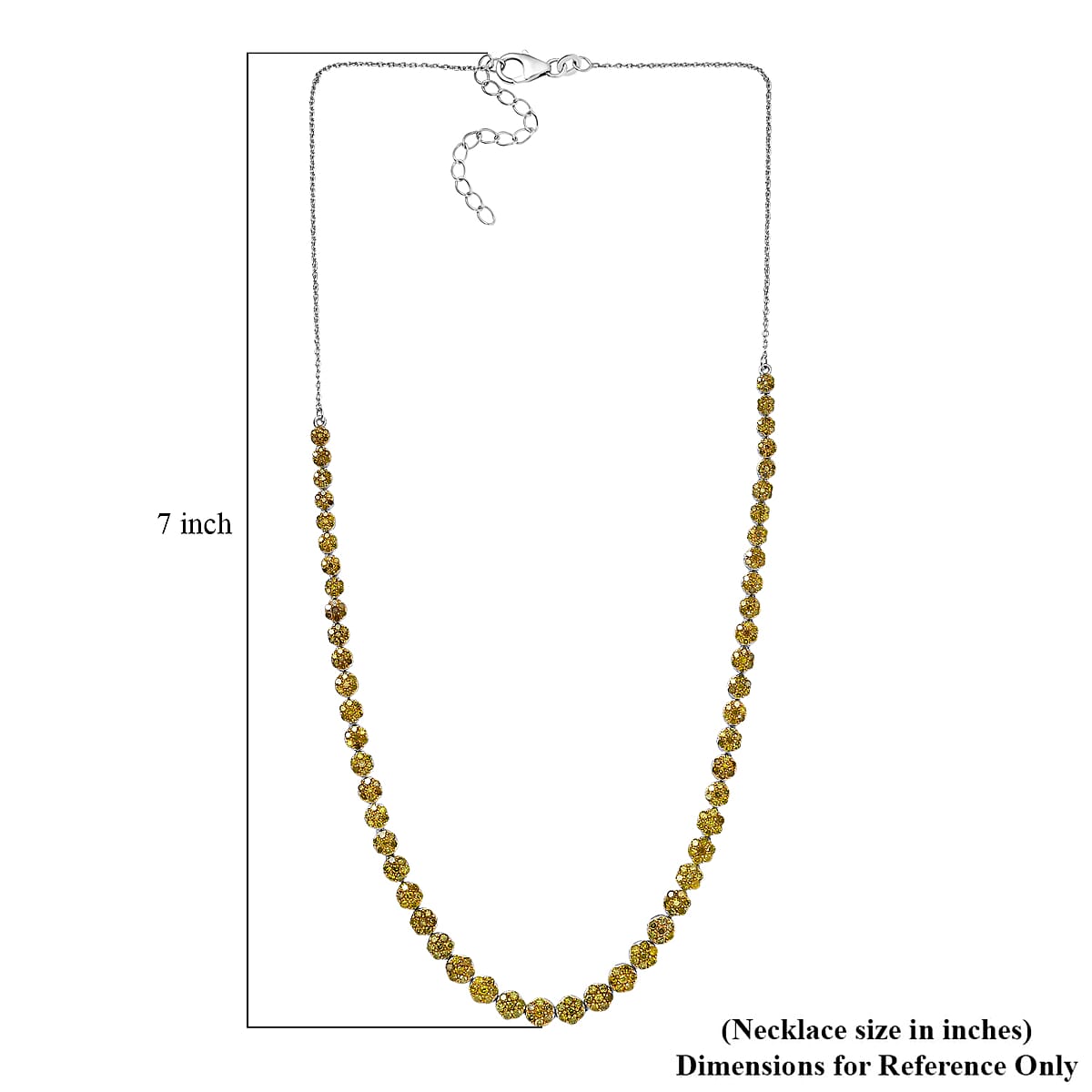 D'Joy Yellow Diamond 4.00 ctw Garland of Grace Necklace 18 Inches in Rhodium Over Sterling Silver image number 5