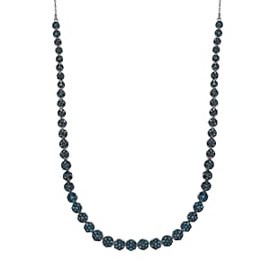 D'Joy Blue Diamond 4.00 ctw Garland of Grace Necklace 18 Inches in Rhodium Over Sterling Silver 