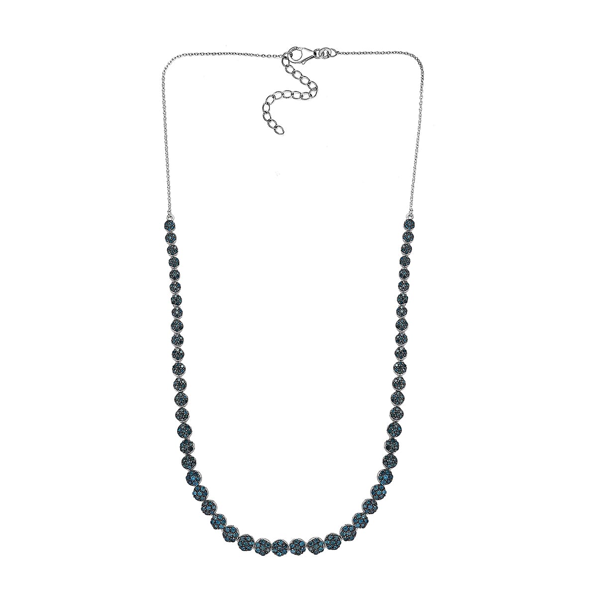 D'Joy Blue Diamond 4.00 ctw Garland of Grace Necklace 18 Inches in Rhodium Over Sterling Silver  image number 3