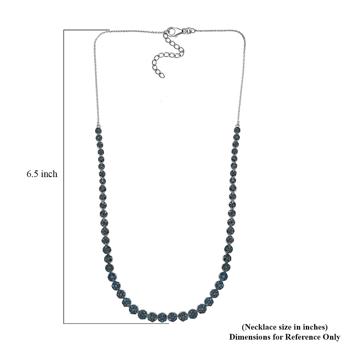 D'Joy Blue Diamond 4.00 ctw Garland of Grace Necklace 18 Inches in Rhodium Over Sterling Silver  image number 5