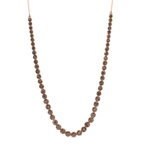 D’Joy Natural Champagne Diamond 4.00 ctw Garland of Grace Necklace 18 Inches in 18K Vermeil Rose Gold Over Sterling Silver (Del. in 10-12 Days)