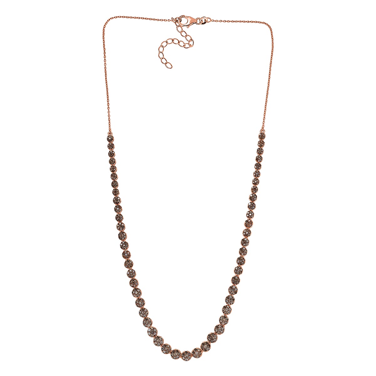 D'Joy Natural Champagne Diamond 4.00 ctw Garland of Grace Necklace 18 Inches in 18K Vermeil Rose Gold Over Sterling Silver  image number 3