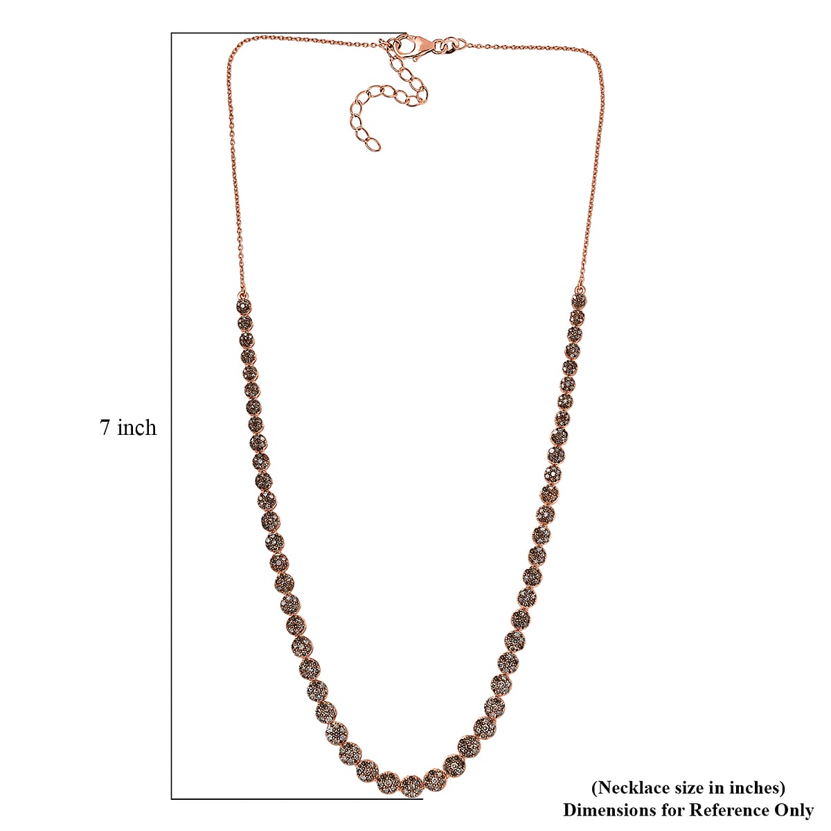 D'Joy Natural Champagne Diamond 4.00 ctw Garland of Grace Necklace 18 Inches in 18K Vermeil Rose Gold Over Sterling Silver  image number 5