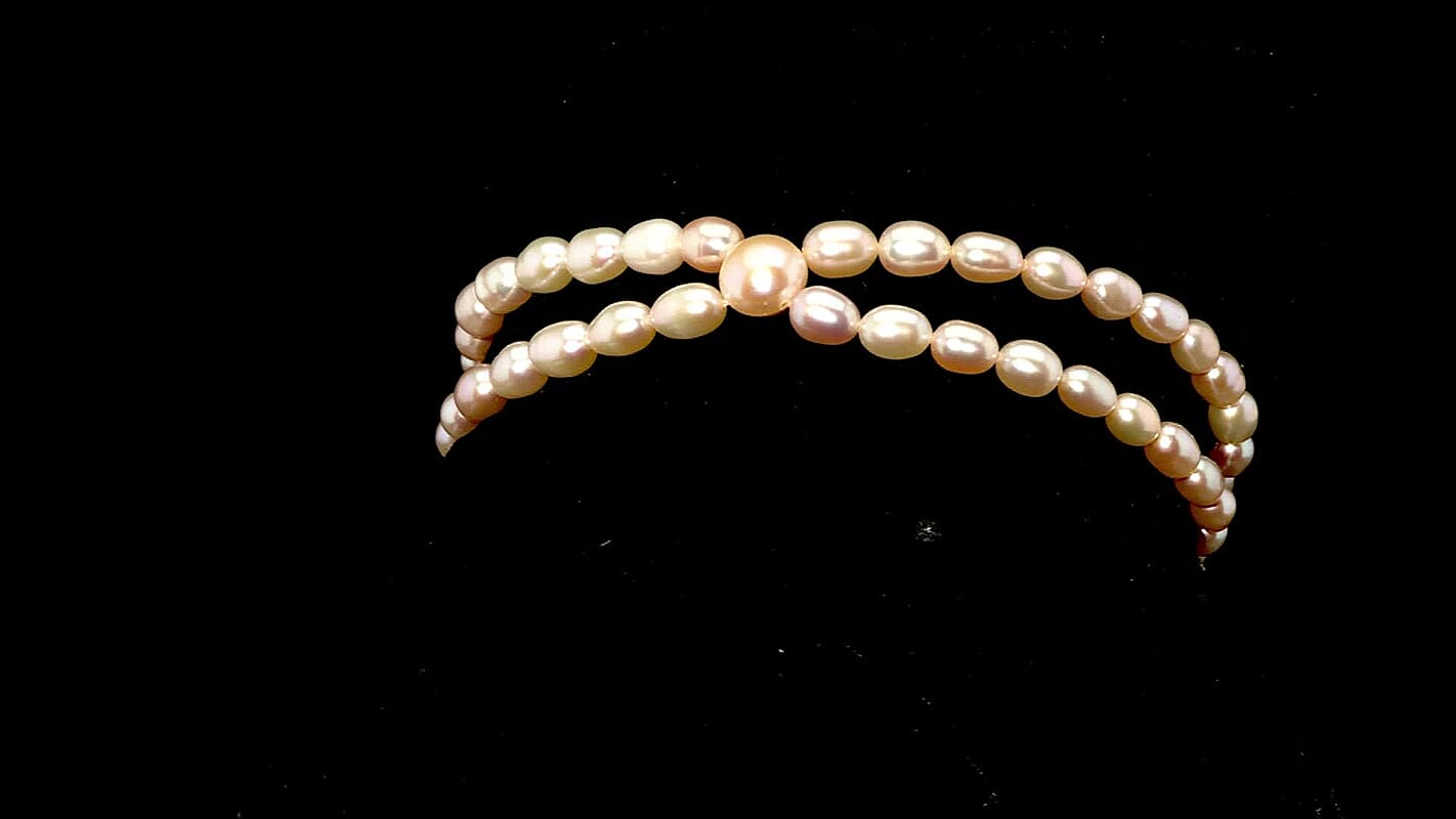 D'Joy Peach Freshwater Pearl Bracelet in 18K Vermeil Yellow Gold Over Sterling Silver (7.25 In)