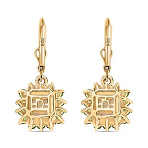 Ethiopian Welo Opal, Chrome Diapside 2.53 ctw Earrings in Vermeil Yellow Gold Over Sterling Silver