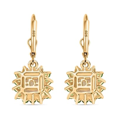Ethiopian Welo Opal, Chrome Diopside 2.53 ctw Earrings in Vermeil Yellow Gold Over Sterling Silver