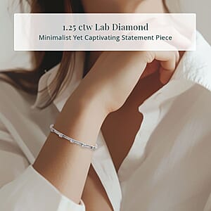 Luxuriant Lab Grown Diamond EF-VS 1.25 ctw Coiled Spring Cuff Bracelet in 10K White Gold (7.25 In)