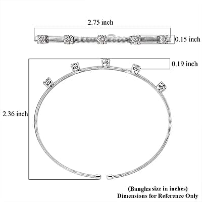 Luxuriant Lab Grown Diamond E-F VS 1.25 ctw Coiled Spring Cuff Bracelet in 10K White Gold (7.25 In)