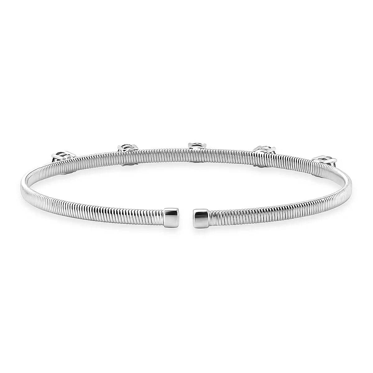 Luxuriant Lab Grown Diamond EF-VS 1.25 ctw Coiled Spring Cuff Bracelet in 10K White Gold (7.25 In) image number 7