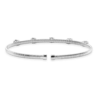 Luxuriant Lab Grown Diamond E-F VS 1.25 ctw Coiled Spring Cuff Bracelet in 10K White Gold (7.25 In)