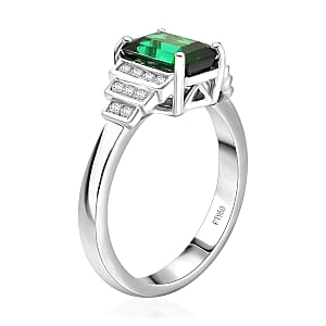 Certified & Appraised Rhapsody AAAA Lagoon Tourmaline and E-F VS Diamond 2.00 ctw Ring in 950 Platinum (Size 10.5) 6.16 Grams