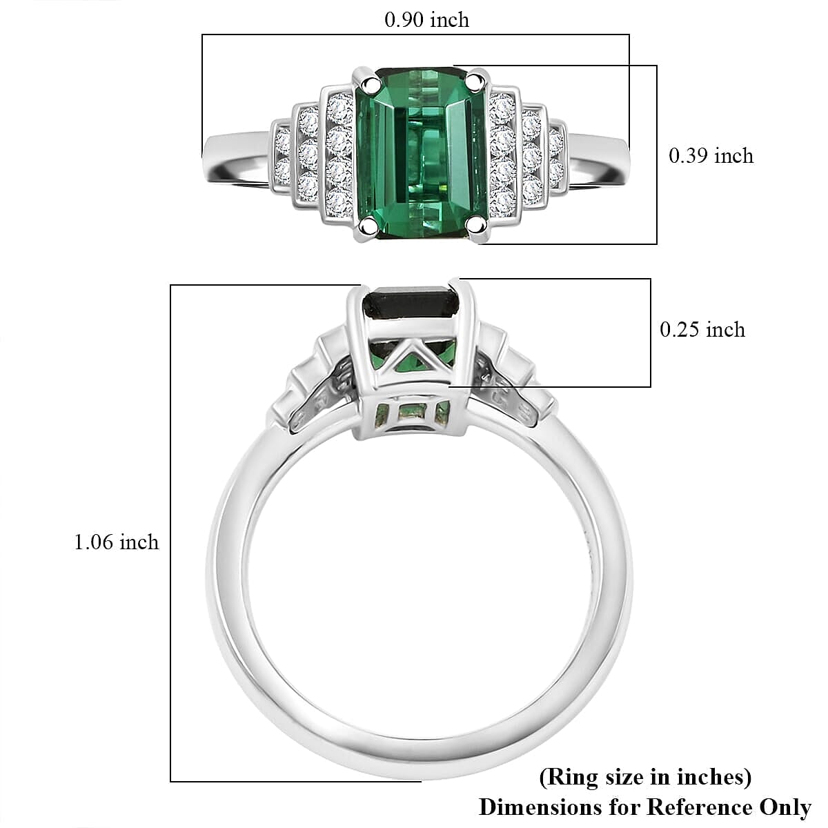 Certified & Appraised Rhapsody AAAA Lagoon Tourmaline and E-F VS Diamond 2.00 ctw Ring in 950 Platinum (Size 6.0) 6.16 Grams image number 5