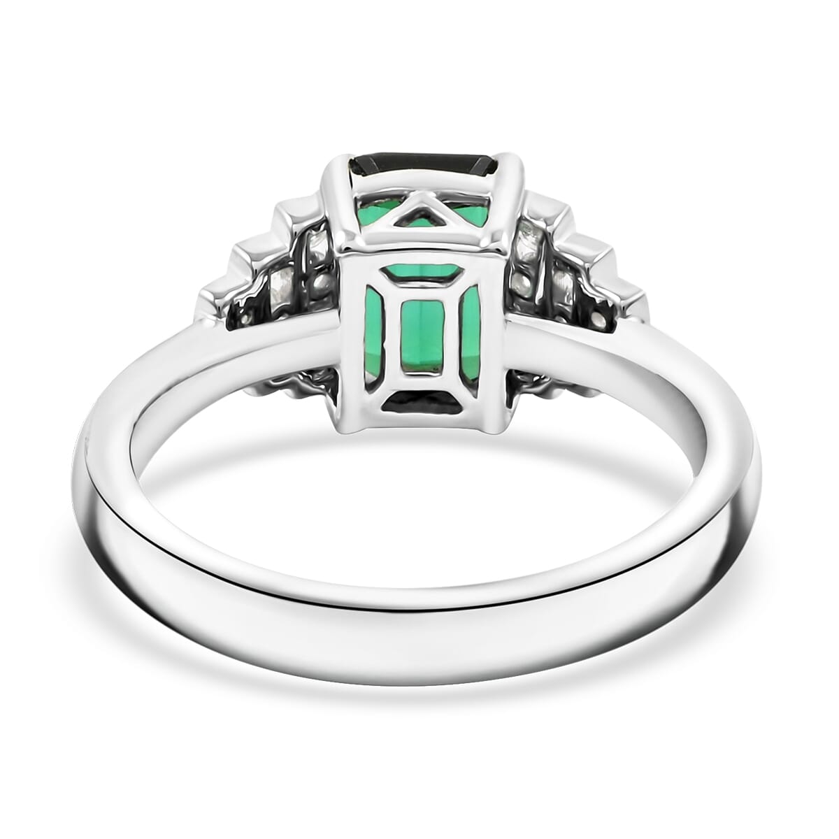 Certified & Appraised Rhapsody AAAA Lagoon Tourmaline and E-F VS Diamond 2.00 ctw Ring in 950 Platinum (Size 7.0) 6.16 Grams image number 4