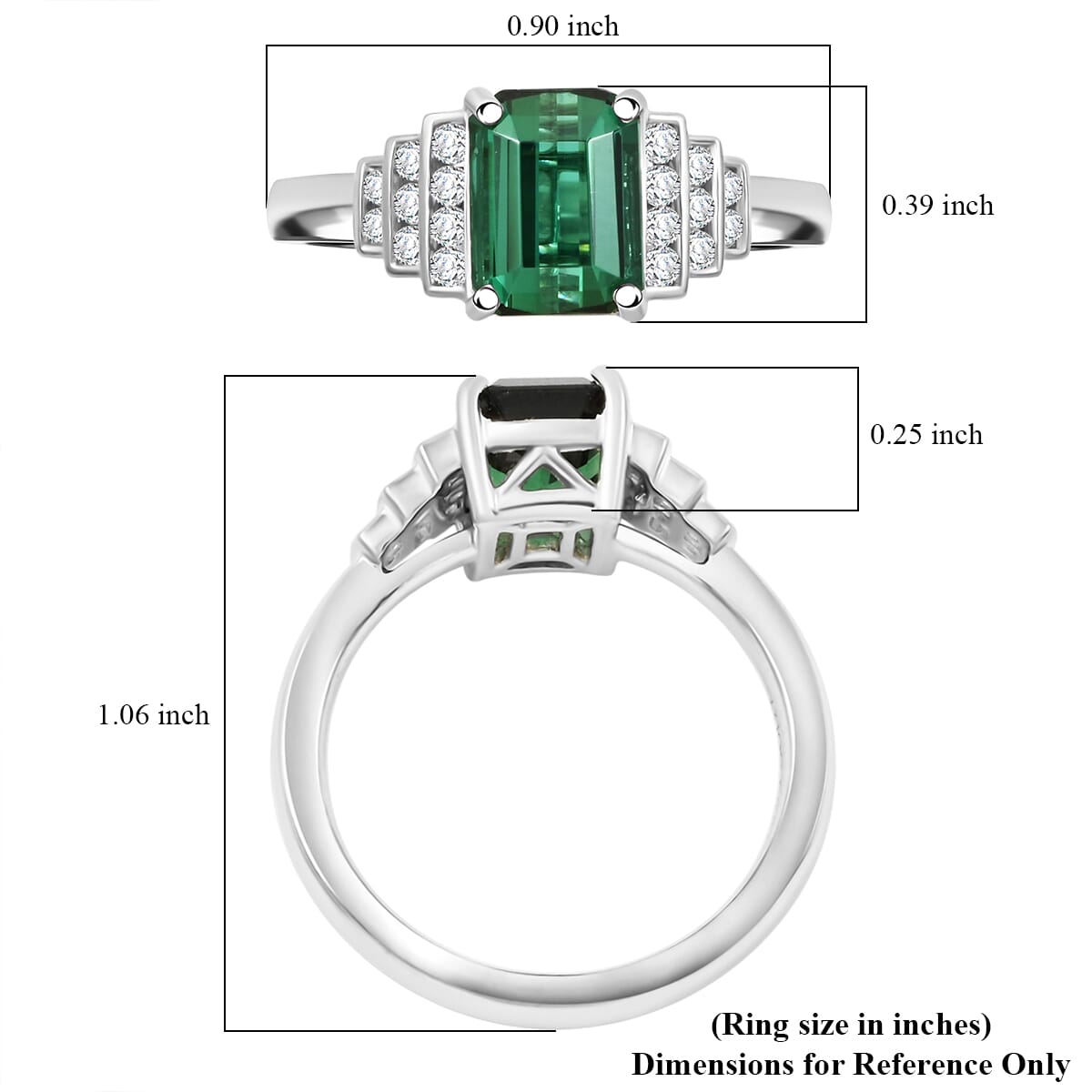 Certified & Appraised Rhapsody AAAA Lagoon Tourmaline and E-F VS Diamond 2.00 ctw Ring in 950 Platinum (Size 7.0) 6.16 Grams image number 5