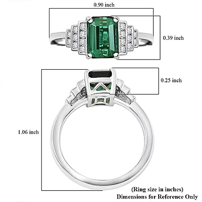 Certified & Appraised Rhapsody AAAA Lagoon Tourmaline and E-F VS Diamond 2.00 ctw Ring in 950 Platinum (Size 7.0) 6.16 Grams