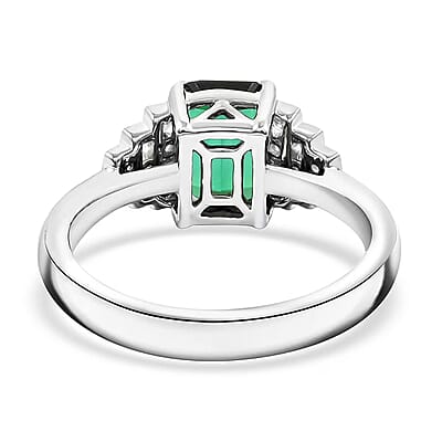 Certified & Appraised Rhapsody AAAA Lagoon Tourmaline and E-F VS Diamond 2.00 ctw Ring in 950 Platinum (Size 9.0) 6.16 Grams