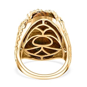 EverTrue Script Stone 21.90 ctw Ring in 18K YG Plated (Size 8.0)