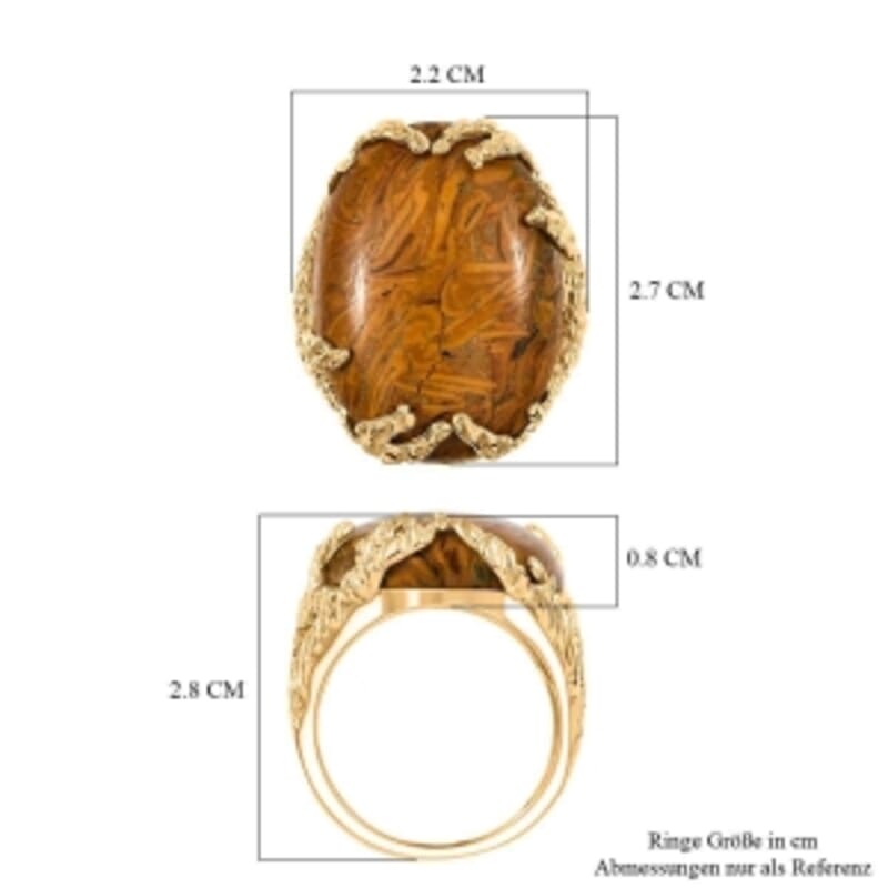 EverTrue Script Stone 21.90 ctw Ring in 18K YG Plated (Size 8.0)
