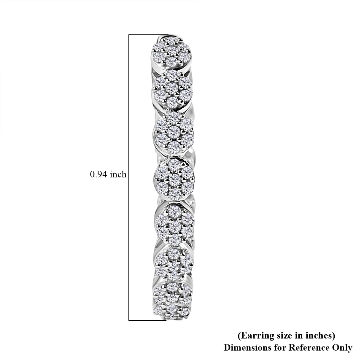 D’Joy Diamond 0.90 ctw Garland of Grace Hoop Earrings in Rhodium Over Sterling Silver  image number 4