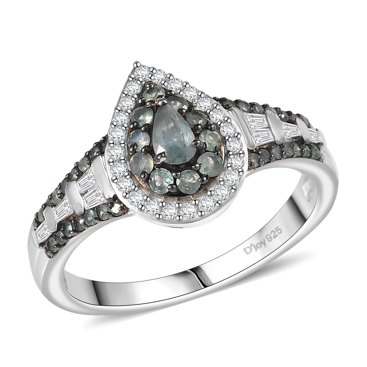 D'Joy Narsipatnam Alexandrite and White Zircon 1.30 ctw Regal Reflections Ring in Rhodium Over Sterling Silver (Size 10.0) image number 0