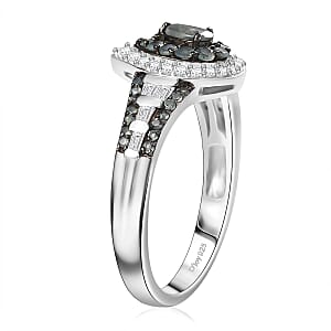 D'Joy Narsipatnam Alexandrite and White Zircon 1.30 ctw Regal Reflections Ring in Rhodium Over Sterling Silver (Size 10.0)