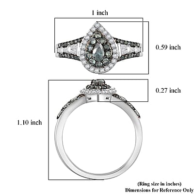 D'Joy Narsipatnam Alexandrite and White Zircon 1.30 ctw Regal Reflections Ring in Rhodium Over Sterling Silver (Size 10.0)