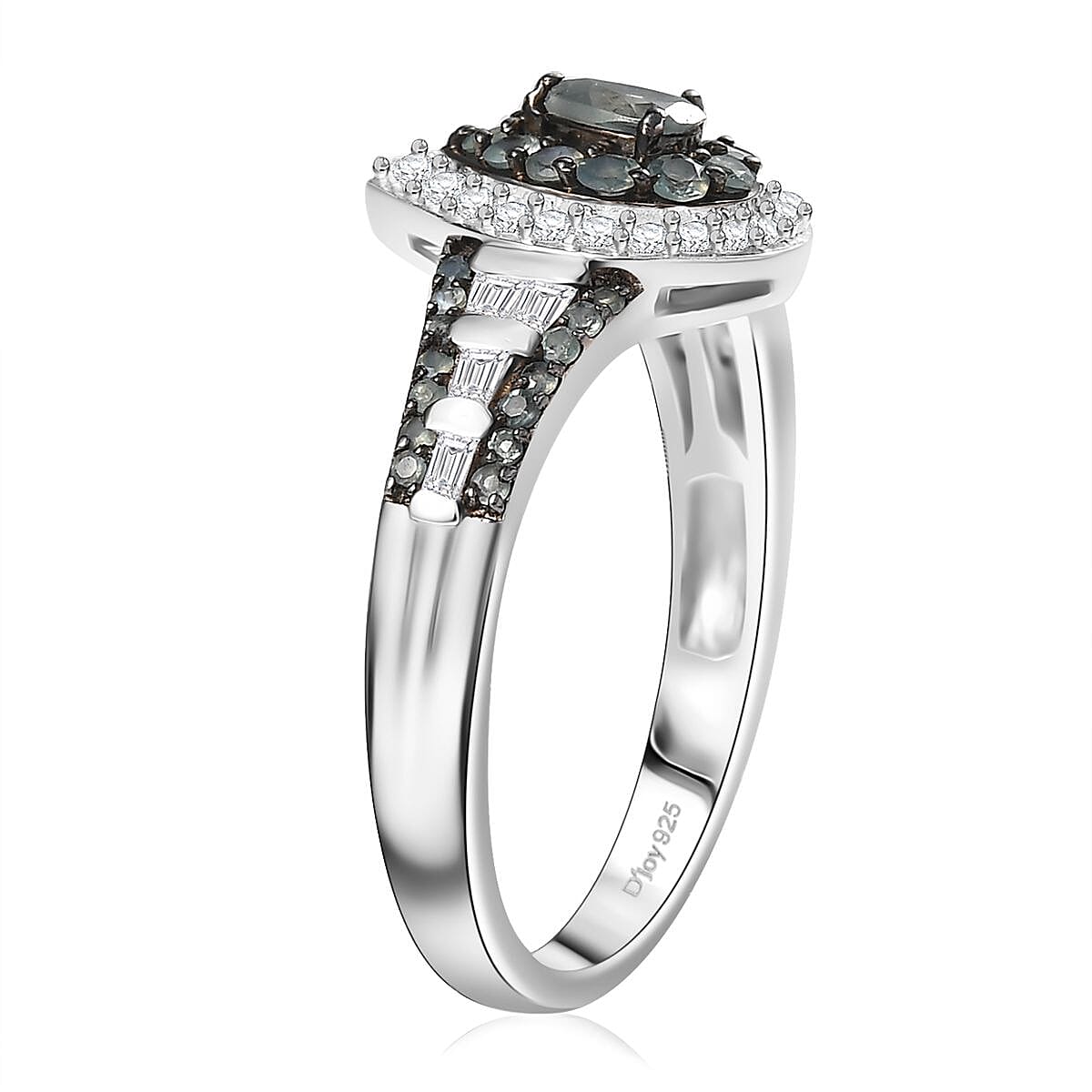 D'Joy Narsipatnam Alexandrite and White Zircon 1.30 ctw Regal Reflections Ring in Rhodium Over Sterling Silver (Size 6.0) image number 3