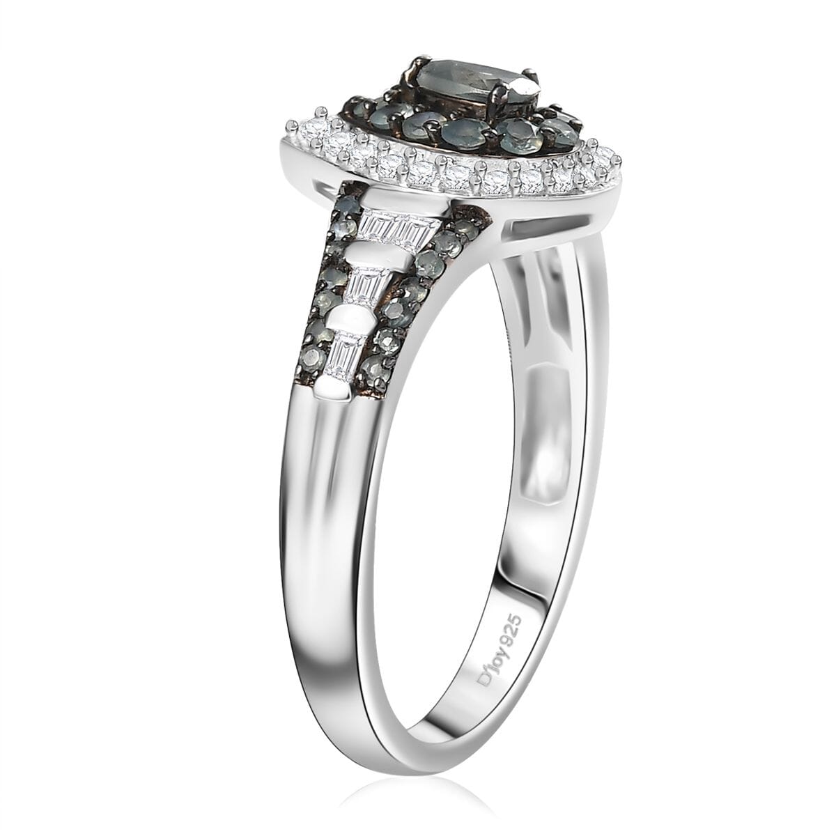 D'Joy Narsipatnam Alexandrite and White Zircon 1.30 ctw Regal Reflections Ring in Rhodium Over Sterling Silver (Size 7.0) image number 3