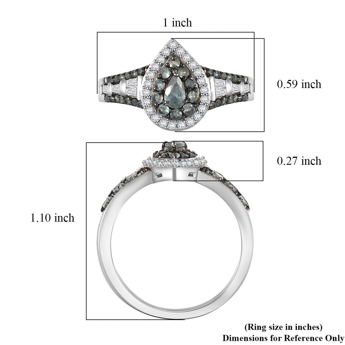 D'Joy Narsipatnam Alexandrite and White Zircon 1.30 ctw Regal Reflections Ring in Rhodium Over Sterling Silver (Size 7.0) image number 5