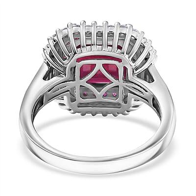 D'Joy Niassa Ruby, Multi Gemstone Art Deco Ring in Rhodium Over Sterling Silver 6.30 ctw (Size 10.0)