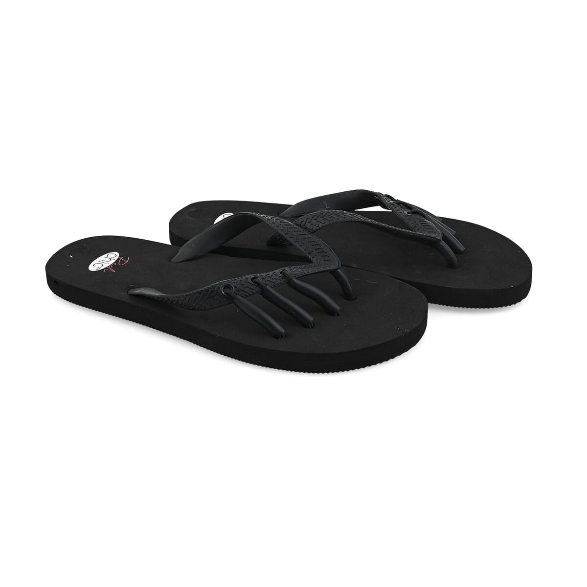 Pedi-Chic Black Flip Flops - L image number 0
