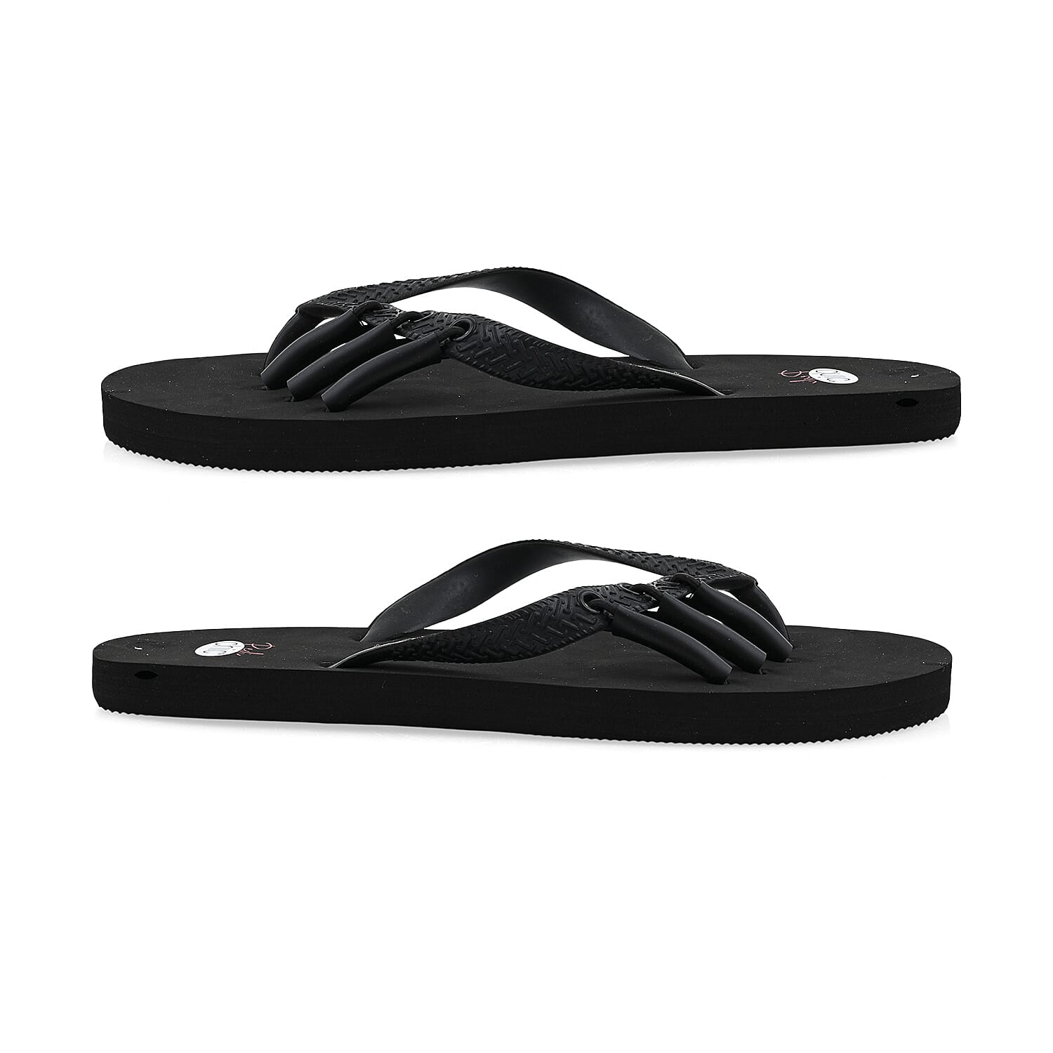 Pedi-Chic Black Flip Flops - L