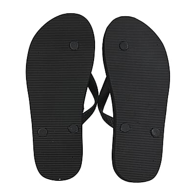 Pedi-Chic Black Flip Flops - L