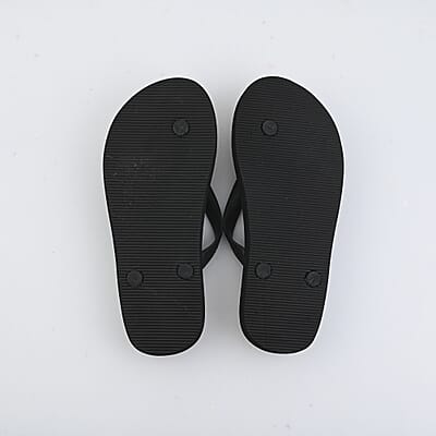 Pedi-Chic Black Flip Flops - L