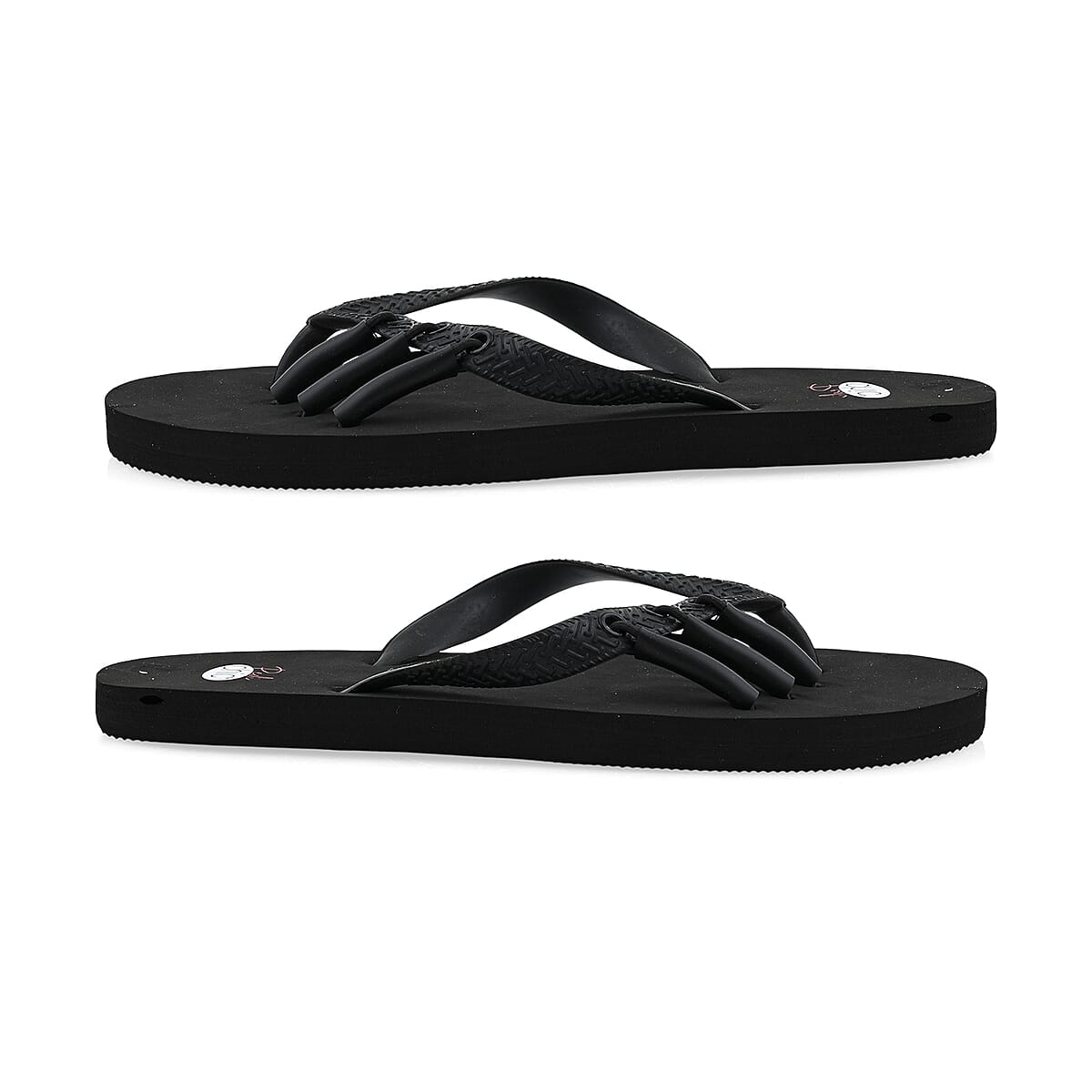 Pedi-Chic Black Flip Flops - M image number 2