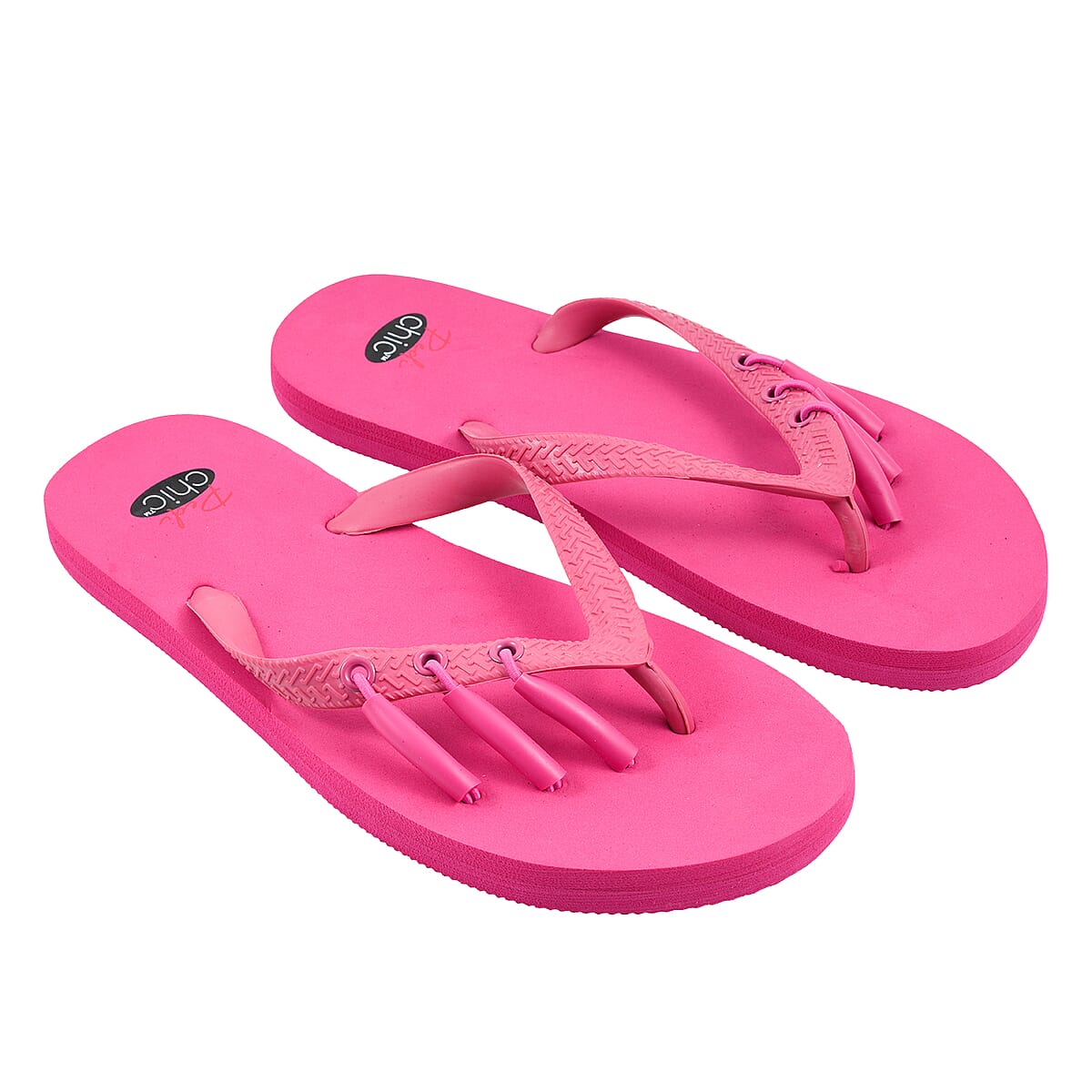Pedi-Chic Fuchsia Flip Flops - L image number 0