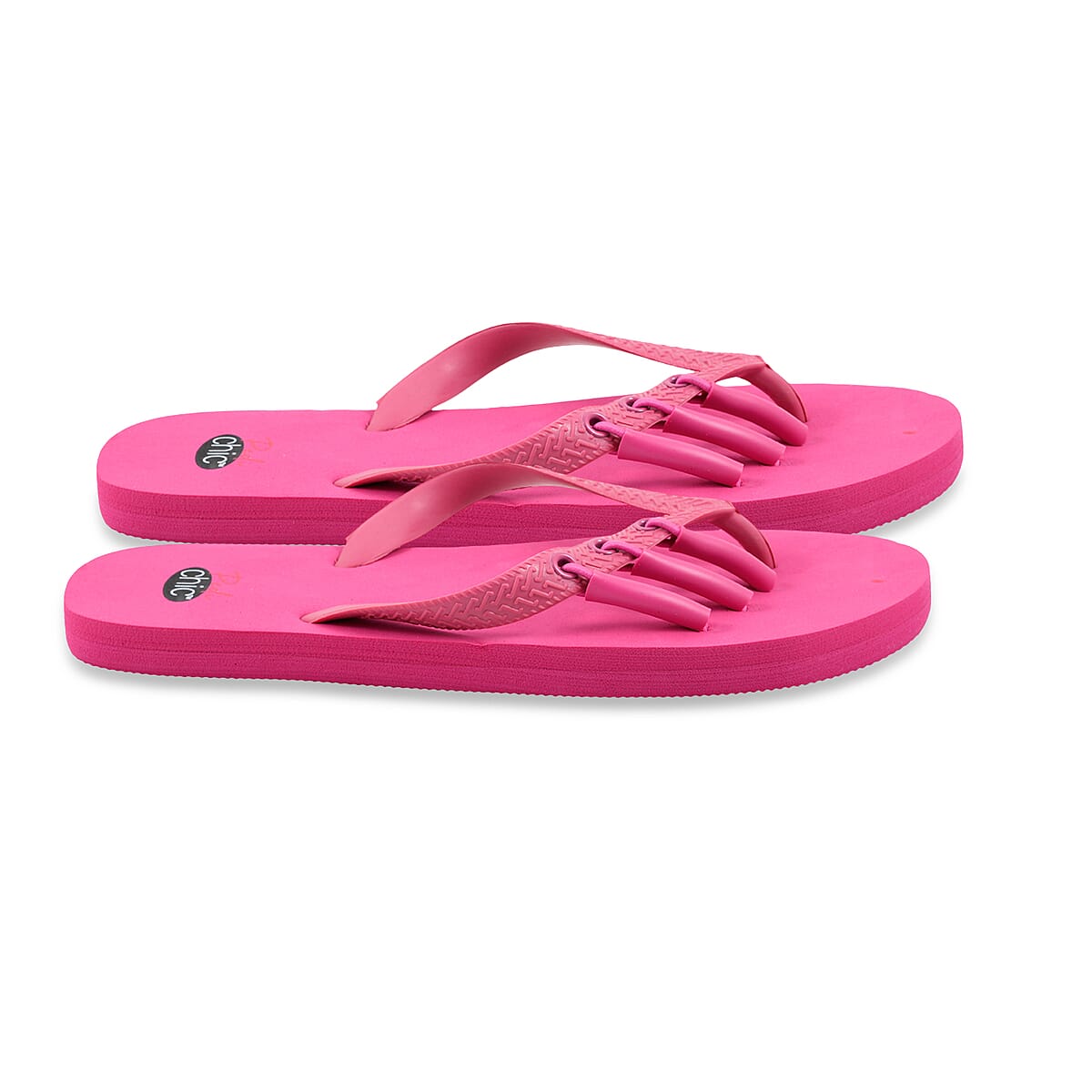Pedi-Chic Fuchsia Flip Flops - L image number 1