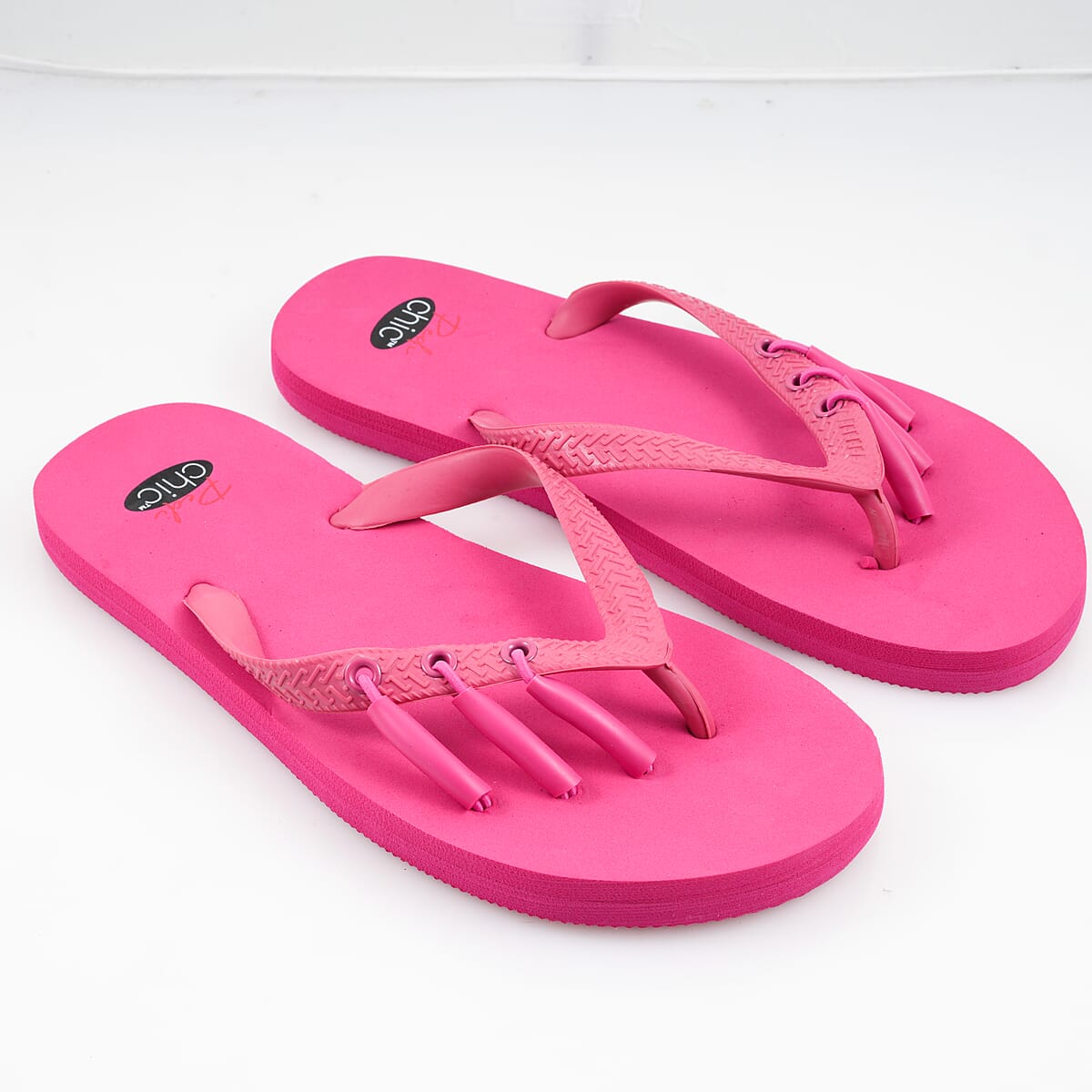 Pedi-Chic Fuchsia Flip Flops - XL image number 0