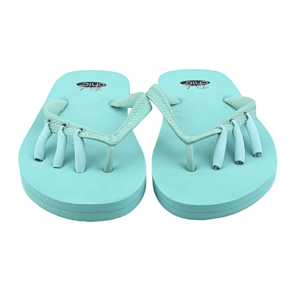 Pedi-Chic Turquoise Flip Flops - S image number 1