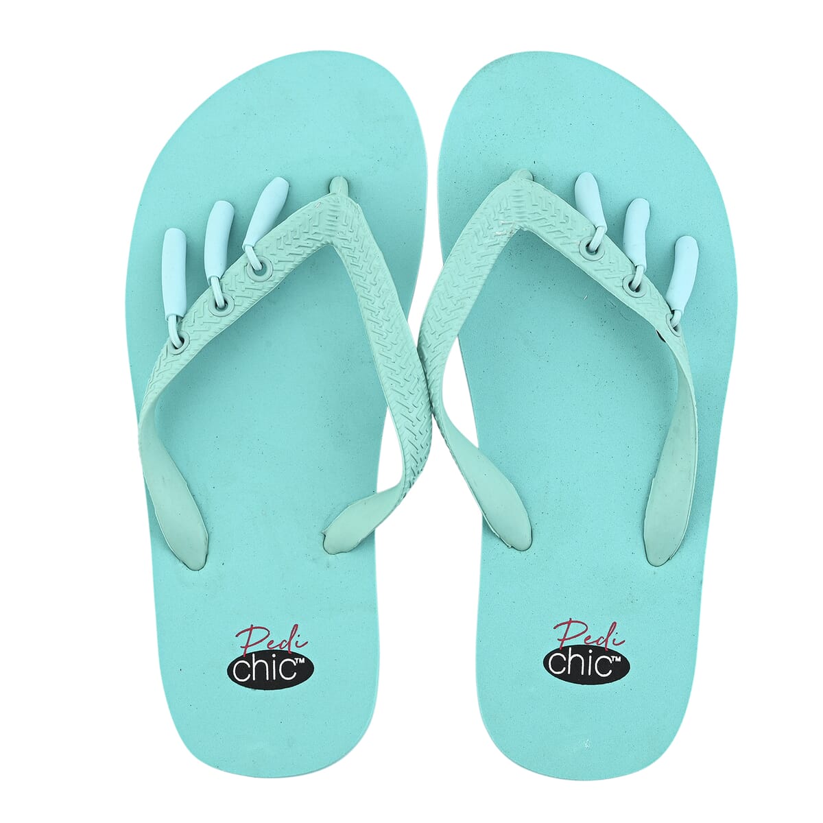 Pedi-Chic Turquoise Flip Flops - XL image number 2